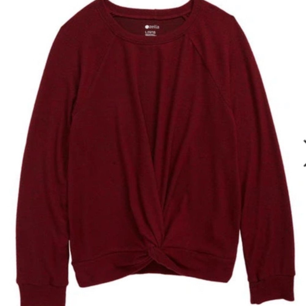 Zella Girls Super Soft Twist Front Long Sleeve Shirt .  Sz L (10-12)  NWT